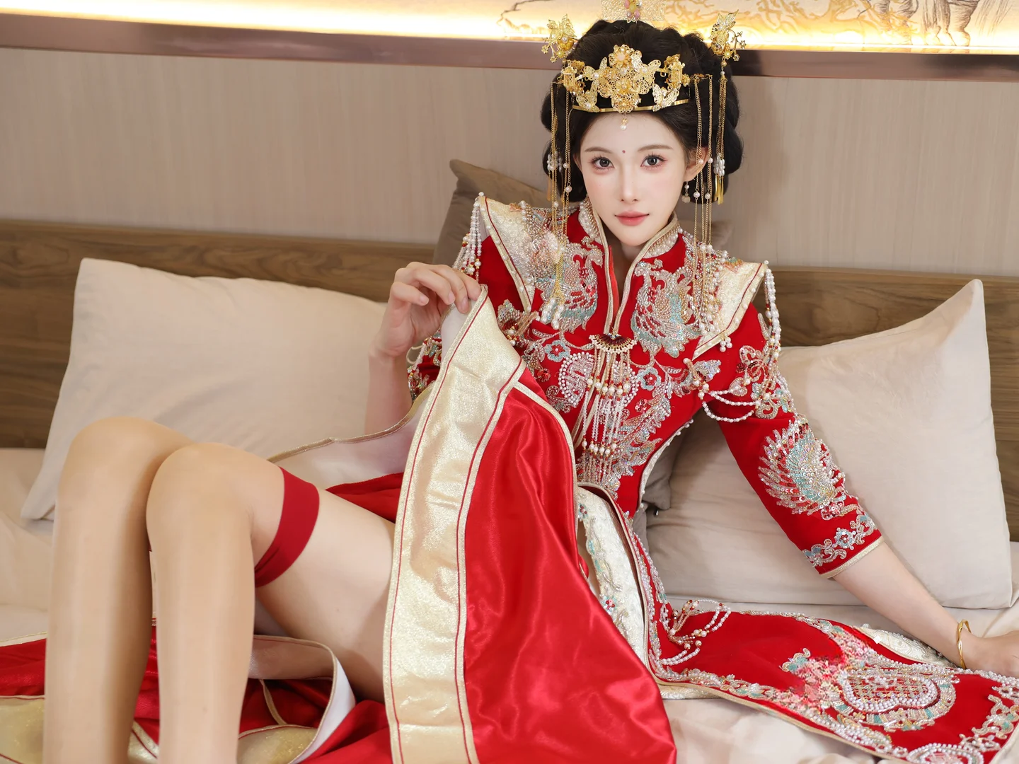 梨霜儿 - No.004 新娘红装 [113P-2.3GB] tg@simisebaisi 【丝足阁】043.webp